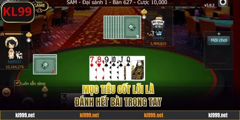 Mục tiêu Sâm Lốc online là đánh hết bài trong tay